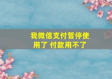 我微信支付暂停使用了 付款用不了